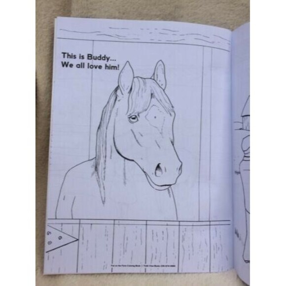 Coloring Book Farm Animals Childrens Homeschool Coloring Book Barnyard Rhymes - Picture 9 of 9